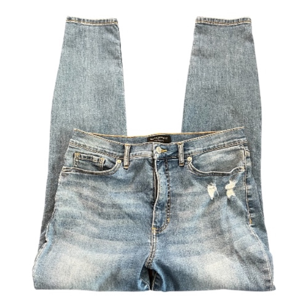 EUC Banana Republic high rise skinny distressed blue jeans | size 12